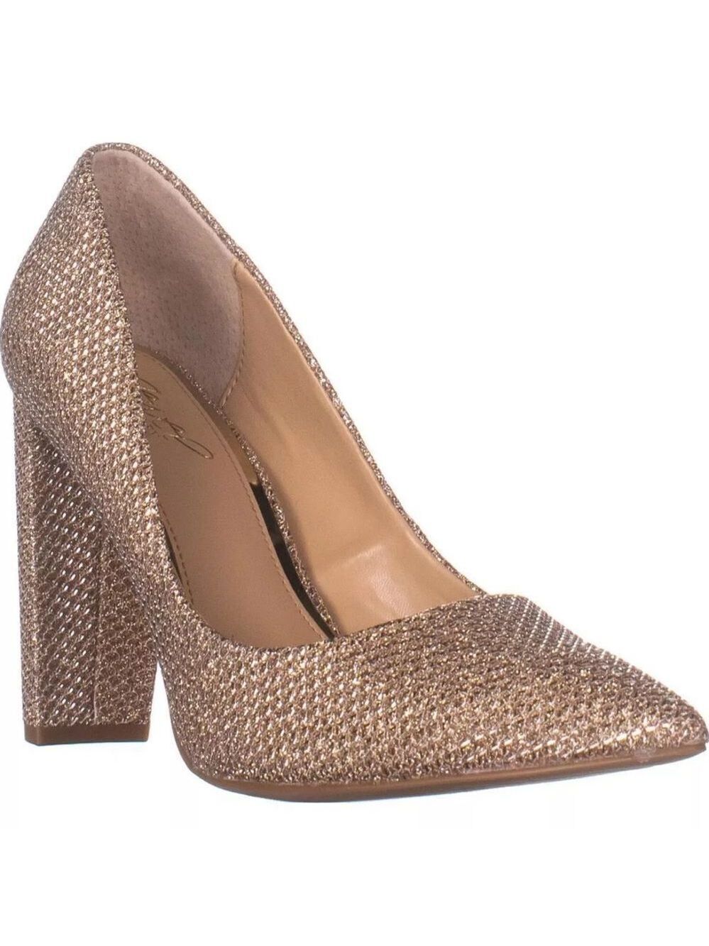 Badgley Mischka rose gold beige heels